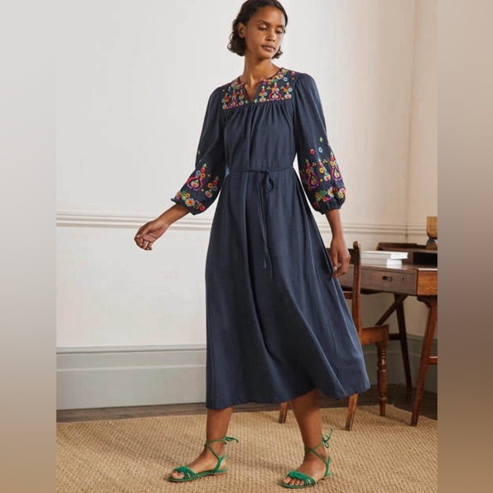 Embroidered Jersey Midi Dress - Boden 16/18
